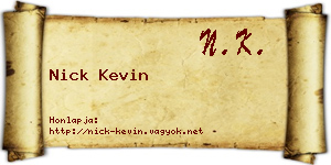 Nick Kevin névjegykártya