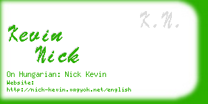 kevin nick business card